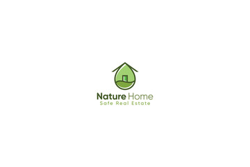 Water drop natural eco friendly green home logo 