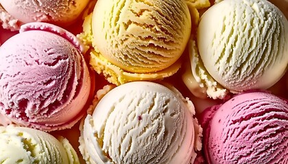 Colorful Ice Cream Scoops: A Macro View of Summer Flavors and Textures