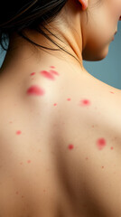 Spotted back Skin condition closeup