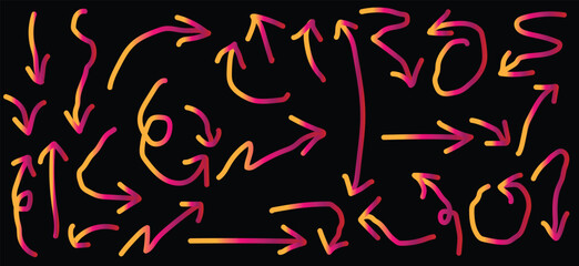 hand drawn arrows fire background vector