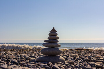 Stacked Stones at Rialto Beach, Washington
