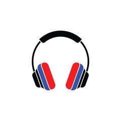 Over-ear headphones vector simple black icon, symbolizing audio, music, listening and sound. Headphones ideal for multimedia interfaces, music apps, audio equipment, podcasting.