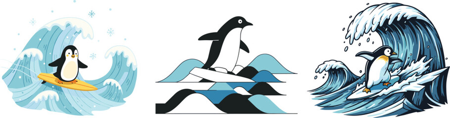 Penguin Surfing Ocean Wave Icon Set

Penguin Surfing Ocean Wave Icon Set