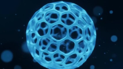 Abstract Blue Cell Structure Animation. - Powered by Adobe