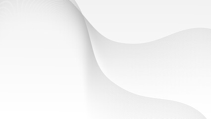 Abstract grey wave lines. Vector illustration. Shiny moving lines design element. Technology abstract lines on white background. Gray wave curve lines abstract background. Modern backdrop design.