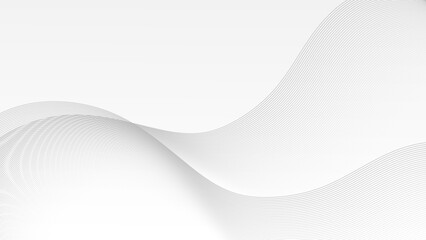 Abstract grey wave lines. Vector illustration. Shiny moving lines design element. Technology abstract lines on white background. Gray wave curve lines abstract background. Modern backdrop design.