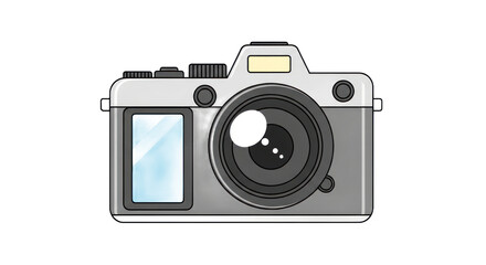 Fototapeta premium Cartoon camera illustration against transparent background photography concept