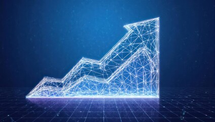 Digital Growth Chart Representing Financial Success and Progress.