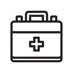 Obraz premium Black and White First Aid Kit Icon