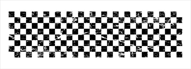 Race flag grunge background, car rally or motocross finish flag with vector checker pattern. Grunge race flag for car racing sport or bike speedway, motorsport.Vector ilustration © Selviana