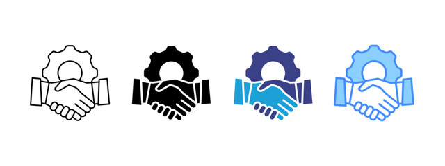 Management icon set multiple style collection