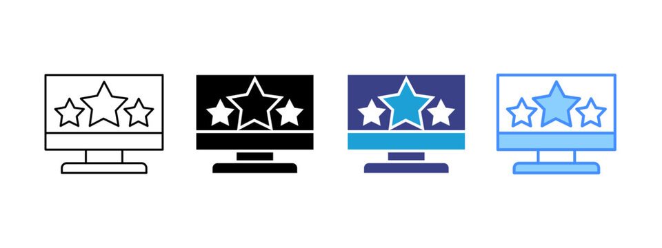 Monitor  icon set multiple style collection