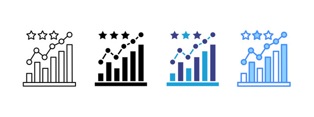 Statistics  icon set multiple style collection
