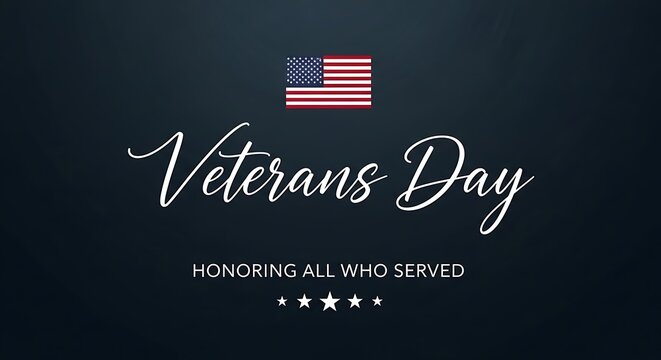Veterans day honoring all who served with american flag