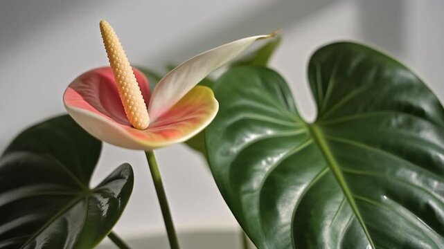 Aesthetic Anthurium Flower Close Up Footage