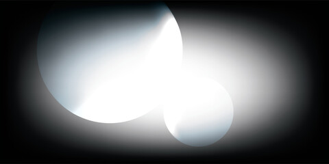 Abstract composition of overlapping glowing white and grey orbs with a soft ethereal luminous effect.