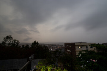 Beautiful rainy twilight in the city of Turmalina, Minas Gerais, Brazil.
