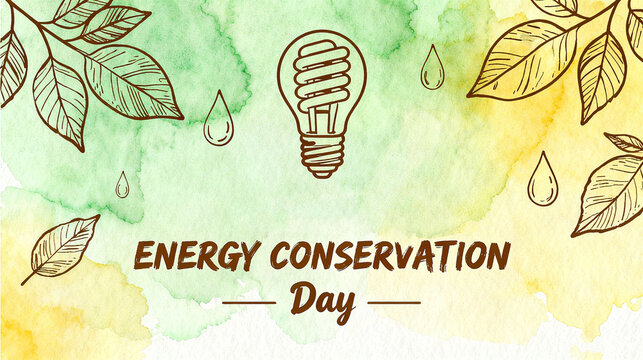 Light bulbs, green leaves, and water droplets are energy-saving, environmentally friendly, and sustainable, suitable for promoting energy-saving days and environmental initiatives.
