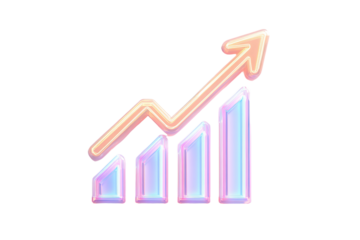 Modern New Year typography with ascending arrow on transparent background