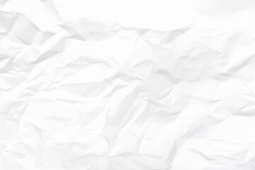 White crumpled paper texture background. Clean white paper. Top view.