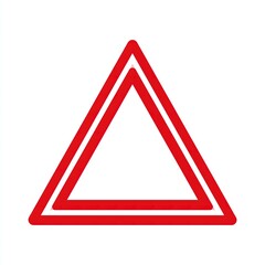 Red triangle warning sign on white background for safety alerts