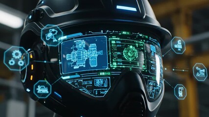 Augmented Reality Hardhat Digital Interface - Powered by Adobe