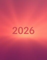 Minimalist 2026 Text on a Tranquil Sunset Gradient Background