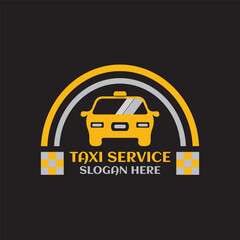 Car, Taxi Service logo vector design badge. Original lettering for words taxi service, innovation cab design signage for cheap transportation company