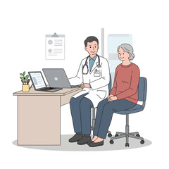 Doctor consulting with senior patient