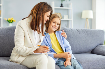 Child psychologist kind care, professional comforting asking teen boy, giving sympathy, advice, giving emotional social support, teenager and mentor teacher, social worker during kind personal talk