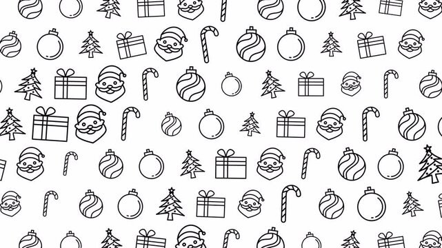 Christmas seamless pattern holiday icons festive background santa claus gift ornament suitable for festive branding, website design, and winter season decorations
