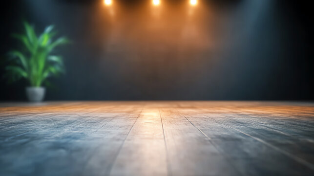 A serene indoor space featuring a potted plant and soft lighting, ideal for relaxation or a peaceful gathering.