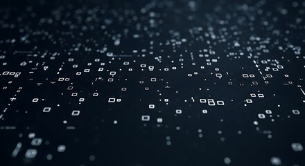 Abstract digital data stream with binary code on dark background