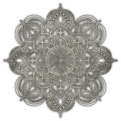 Silver metal texture intricate mandala