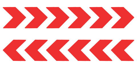Fototapeta premium Arrow moving dynamic symbols. Road lines arrow zigzag chevron speeds flat style