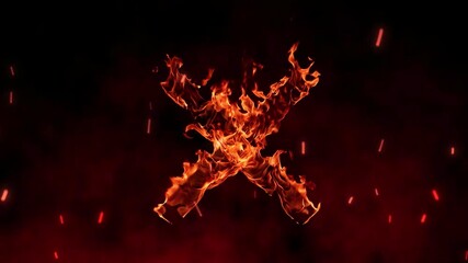 The inferno's hot flames create a fiery orange and red texture against the black night backgrounds