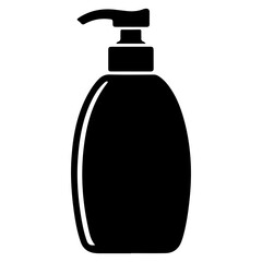 Black bottle of liquid soap hygiene product