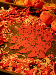 Spring Festival Year of the Horse paper cutting window decorations red paper