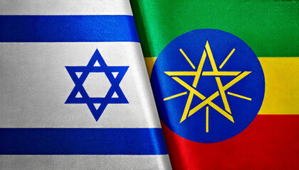 イスラエルの国旗とエチオピア共和国の国旗(Israel Flag & Ethiopia flag.)
