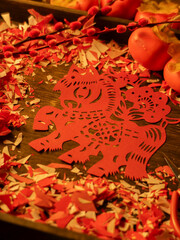 Spring Festival Year of the Horse paper cutting window decorations red paper