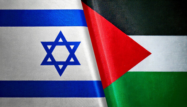 イスラエルの国旗とパレスチナの国旗(Israel Flag & Palestine flag.)
 - Powered by Adobe