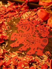 Spring Festival Year of the Horse paper cutting window decorations red paper