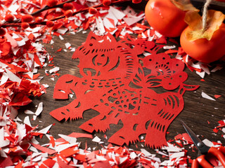 Spring Festival Year of the Horse paper cutting window decorations red paper