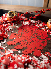 Spring Festival Year of the Horse paper cutting window decorations red paper