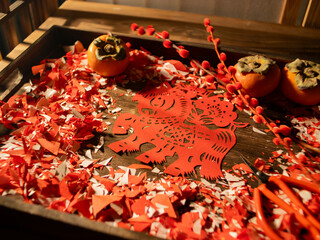 Spring Festival Year of the Horse paper cutting window decorations red paper