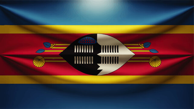 Swaziland Eswatini National Flag Vector Illustration - Vibrant African Colors, Cultural Symbolism, Shiny Fabric Texture - Powered by Adobe