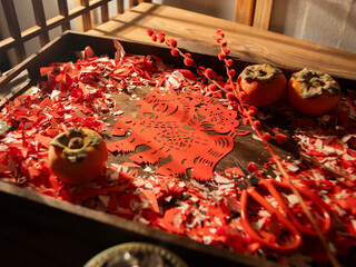 Spring Festival Year of the Horse paper cutting window decorations red paper