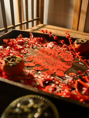 Spring Festival Year of the Horse paper cutting window decorations red paper