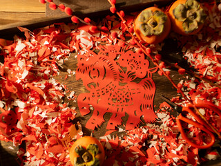 Spring Festival Year of the Horse paper cutting window decorations red paper