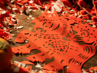 Spring Festival Year of the Horse paper cutting window decorations red paper